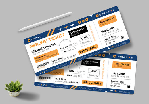 Airline Ticket Design Layout