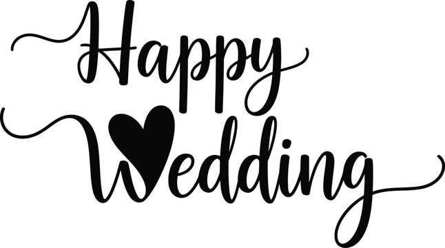 Happy wedding wishes with heartfelt love calligraphy