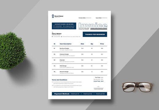 Invoice Template Design Layout