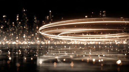 Abstract Light Trail: A mesmerizing display of light streaks and particles, creating an ethereal and dynamic visual effect, suggesting movement, energy, and innovation.