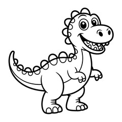 Cute Cartoon Dinosaur Coloring Page © Ms laiba