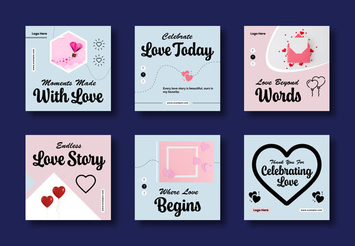 Valentine Social Media Post Template Design