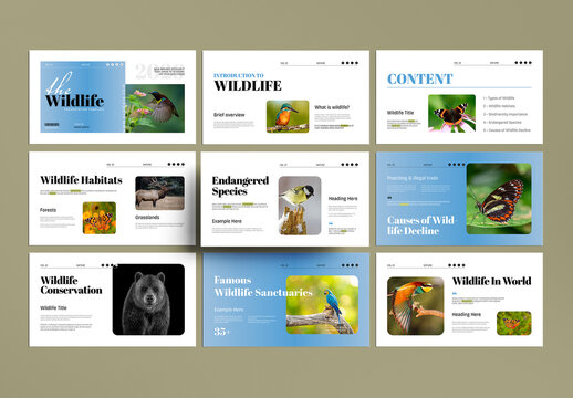 Wildlife Presentation Template for Nature and Animal Projects