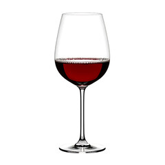Red wine in a clear glass wine glass isolated on Transparent Background