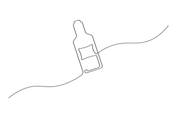Obraz premium One line drawing of a plastic bottle minimalist outline vector art 