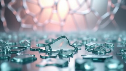 Broken glass on floor