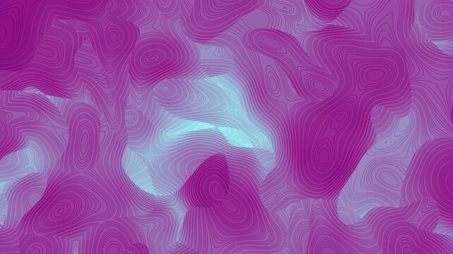 Abstract Moving Topographic Contour Lines with Purple and Green Colors Animated Background