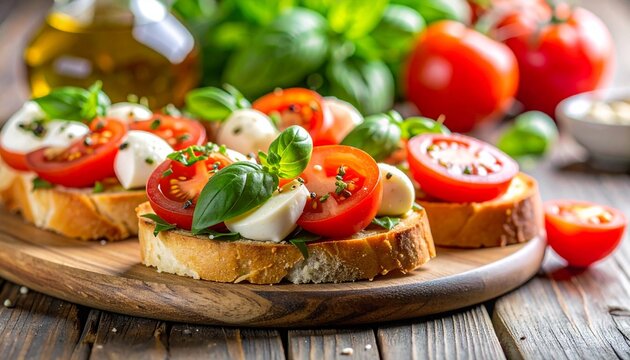 Bruschetta mit Tomaten und Morzarella