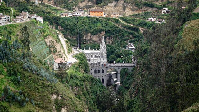 Las Lajas Sanctuary in Ipiales. Narino Department, Colombia.