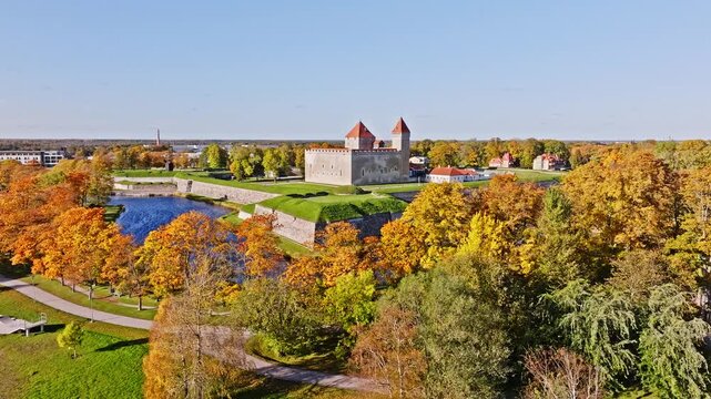 Historical castle and old town view