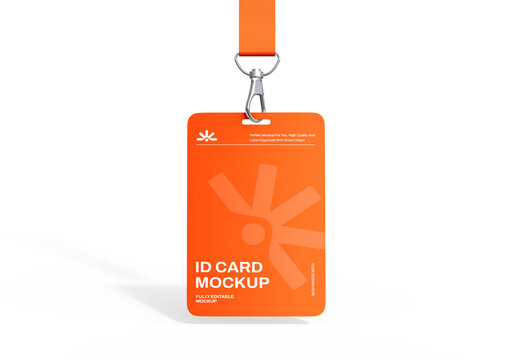 Floating ID Card Mockup Template
