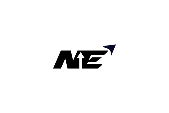Modern ME Letter Logo with Upward Arrow Symbol Corporate Business Growth Branding Identity