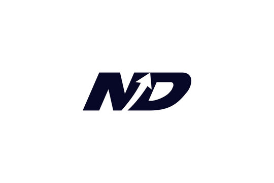 Modern MD Letter Logo with Arrow Growth Symbol Professional Corporate Branding Identity
