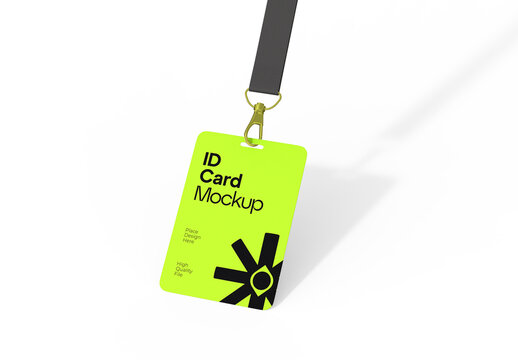 Realistic ID Card Mockup Template