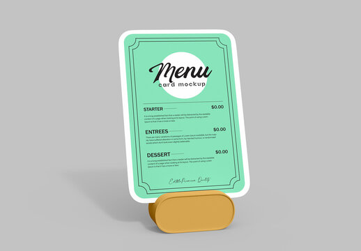 Table Tent Menu Card Mockup