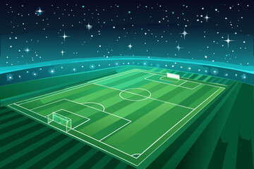 Obraz premium Depicting Soccer With Glowing Field Lines Stunning Professional Photo