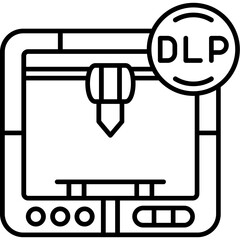 DLP Printing Outline Icon