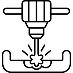 Laser Sintering Outline Icon