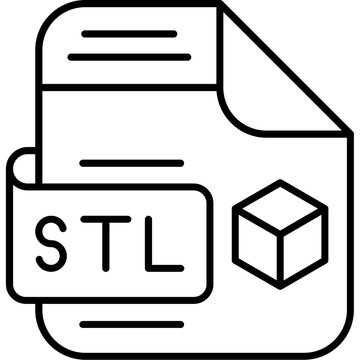 STL File Outline Icon