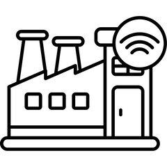 Smart Factory Outline Icon