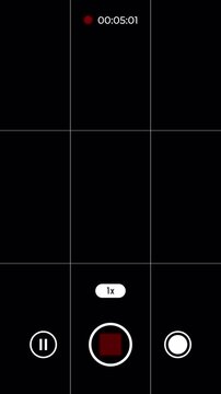 Vertical smartphone mobile camera recording screen overlay with alpha channel. 4k animation video