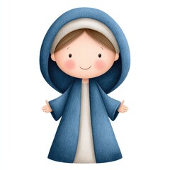 Watercolor cartoon clipart of baby jesus isolated on white background for christmas nativity design