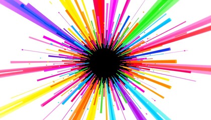 Obraz premium An abstract explosion of colors, appearing as a multicolored burst emanating from a central point