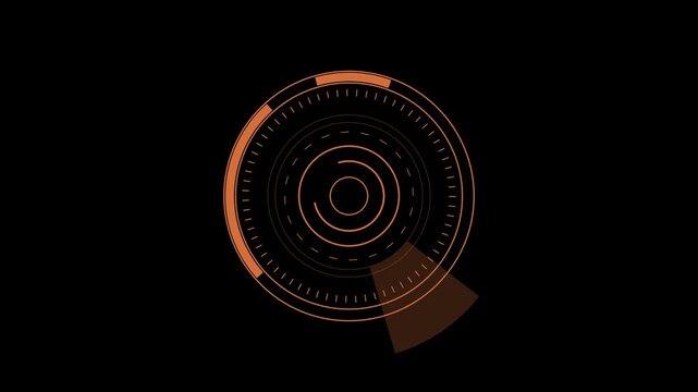 Neon hud interface animation futuristic circular radar scan abstract digital. Animated hud interface futuristic radar scan circular neon sci fi background.