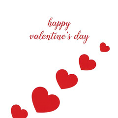 Happy valentine's day greeting card isolated on transparent background