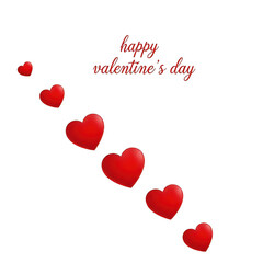 Happy valentine's day hearts isolated on transparent background