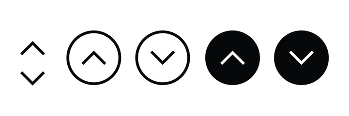 Fototapeta premium Up and down arrow icon with circle.