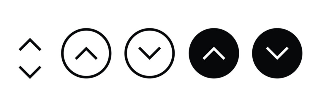 Up and down arrow icon with circle.
