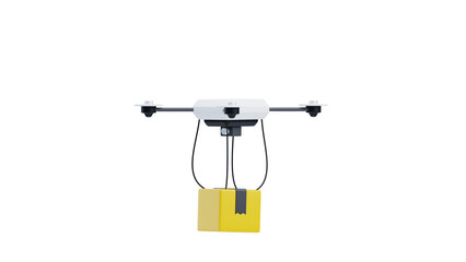 Drone carrying delivery package 3d illustration