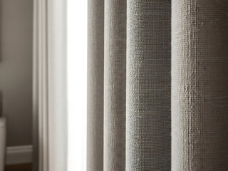 Fototapeta premium Vertical blinds in subtle shades of gray and white