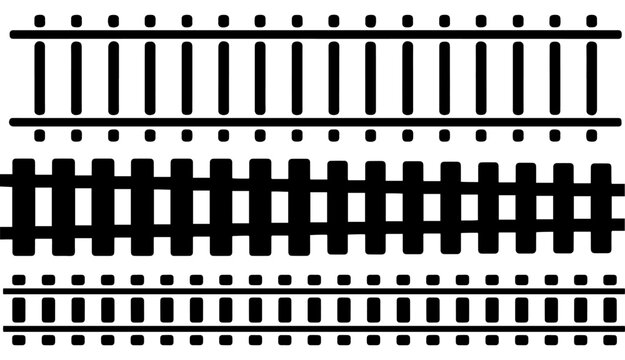 realistic railway track illustration collection
