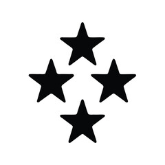 Obraz premium Four black stars in diamond shape, isolated on white background, simple design