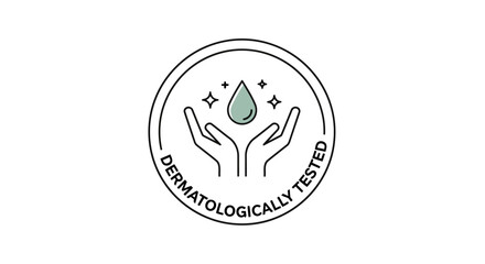 Obraz premium Dermatologically tested icon vector. Dermatology test and dermatologist clinic icon business concept allergy free and healthy 