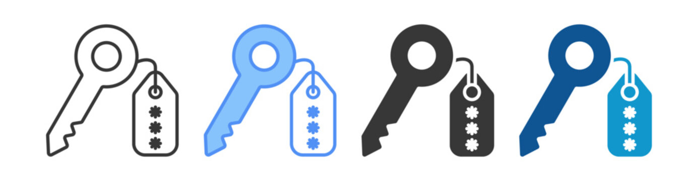 Security Token Icon Set Multiple Style Collection