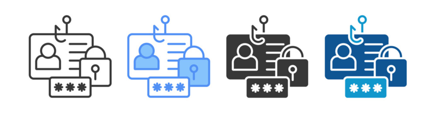 Identity Theft Icon Set Multiple Style Collection