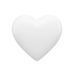 Fototapeta premium Simple white heart isolated on transparent background