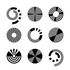 Abstract Circle and Spiral Icons. Set of Design Elements.