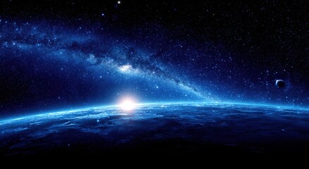Obraz premium Cosmic view of Earth's sunrise