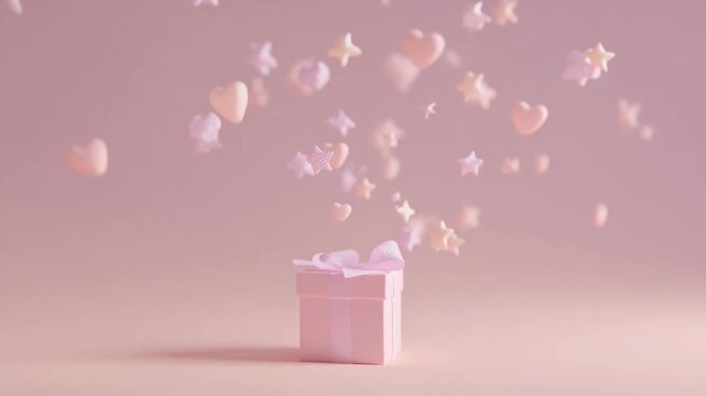 pink box with hearts and stars