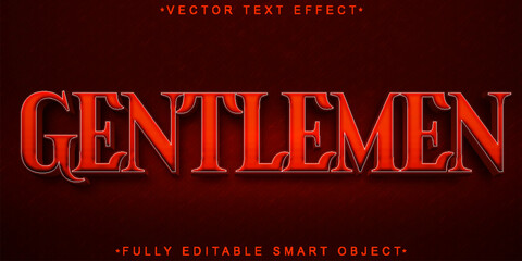  Gentlemen Classic Elegant Typography Vector Fully Editable Smart Object Text Effect