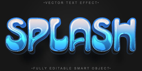 Splash Water Drop Vector Fully Editable Smart Object Text Effect