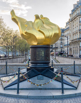 Flame of Liberty at Pont de l'Alma bridge in Paris, France