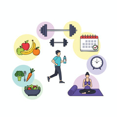 Healthy Lifestyle Concept with Fitness and Nutrition
