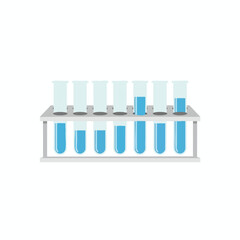 Laboratory Test Tubes with Blue Liquid