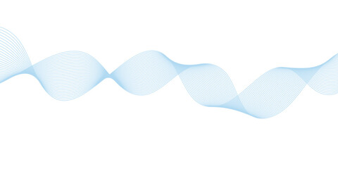 abstract Grey and Blue wave line background on white background.	