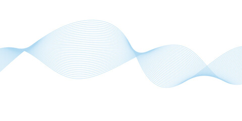 abstract Grey and Blue wave line background on white background.	
